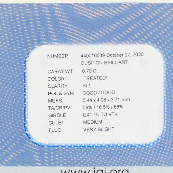 Radiant Shape Diamond Fancy Green Blue SI1 Loose 0.70 Carat IGI Certified - Picture 4 of 6